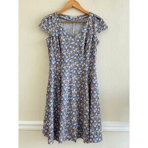 Akimbo Floral Sundress Small V-Neck Boho Casual Coquette Flowy Vacation Summer